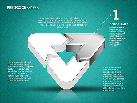 Formas del proceso del color 3D, Diapositiva 10, 01759, Diagramas de proceso — PoweredTemplate.com