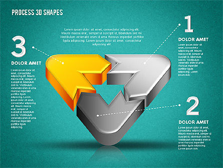 Formas del proceso del color 3D, Diapositiva 12, 01759, Diagramas de proceso — PoweredTemplate.com