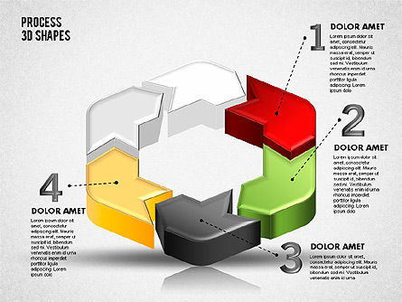 3d formas de processo de cores, Deslizar 7, 01759, Diagramas de Processo — PoweredTemplate.com