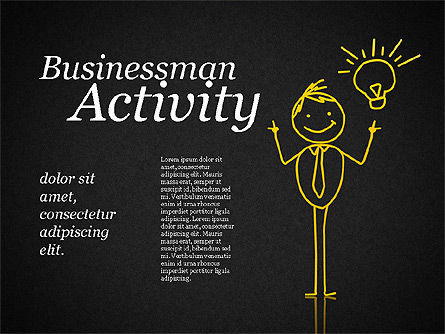ビジネスマンの活動の形, スライド 9, 01761, 図形 — PoweredTemplate.com