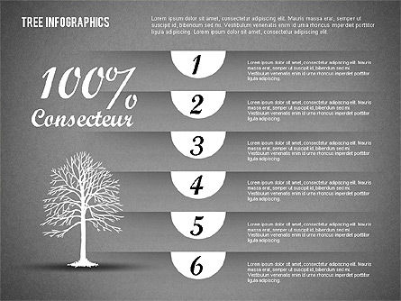 緑色の樹木のインフォグラフィックス, スライド 11, 01762, ビジネスモデル — PoweredTemplate.com