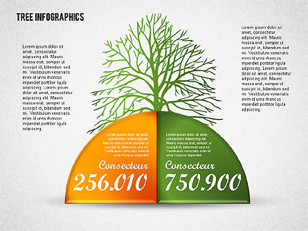 緑色の樹木のインフォグラフィックス, スライド 5, 01762, ビジネスモデル — PoweredTemplate.com