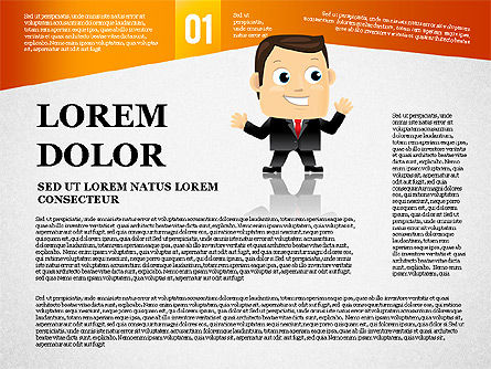 Opzioni banner con schema di carattere, Modello PowerPoint, 01763, Modelli di lavoro — PoweredTemplate.com