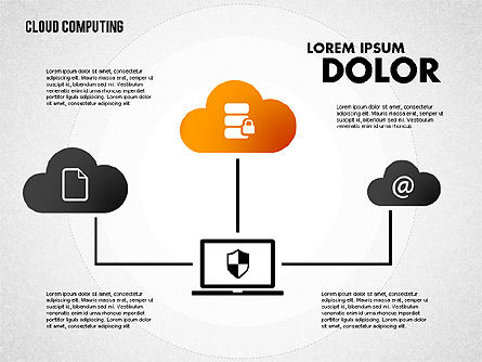 Diagram Penyimpanan Awan, Templat PowerPoint, 01767, Model Bisnis — PoweredTemplate.com