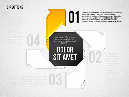 Pinwheel Style Process Stages, PowerPoint Template, 01768, Process Diagrams — PoweredTemplate.com