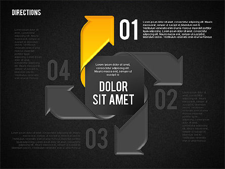 Etapes de processus de style Pinwheel, Diapositive 10, 01768, Schémas de procédés — PoweredTemplate.com