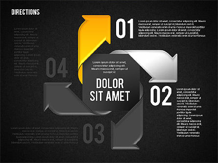 Etapes de processus de style Pinwheel, Diapositive 11, 01768, Schémas de procédés — PoweredTemplate.com