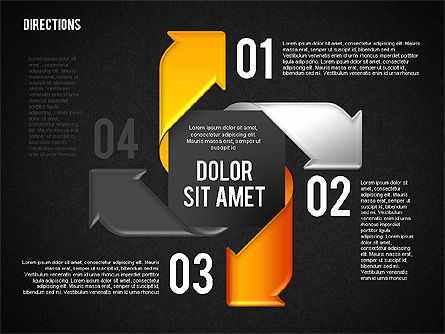 Etapes de processus de style Pinwheel, Diapositive 12, 01768, Schémas de procédés — PoweredTemplate.com