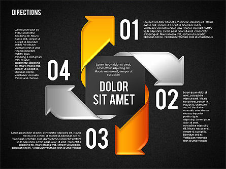 Etapes de processus de style Pinwheel, Diapositive 13, 01768, Schémas de procédés — PoweredTemplate.com