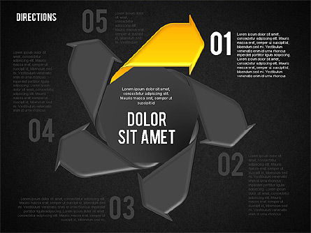 Pinwheel Style Process Stages, Slide 14, 01768, Process Diagrams — PoweredTemplate.com
