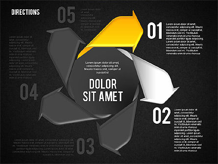 Pinwheel Style Process Stages, Slide 15, 01768, Process Diagrams — PoweredTemplate.com