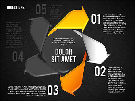 Pinwheel Style Process Stages, Slide 16, 01768, Process Diagrams — PoweredTemplate.com