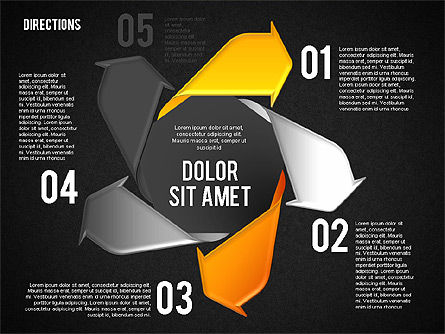 Etapes de processus de style Pinwheel, Diapositive 17, 01768, Schémas de procédés — PoweredTemplate.com