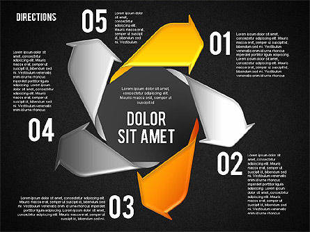 Pinwheel Style Process Stages, Slide 18, 01768, Process Diagrams — PoweredTemplate.com