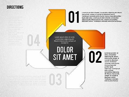 Etapes de processus de style Pinwheel, Diapositive 2, 01768, Schémas de procédés — PoweredTemplate.com