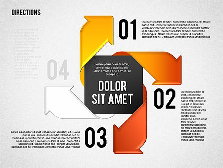 Etapes de processus de style Pinwheel, Diapositive 3, 01768, Schémas de procédés — PoweredTemplate.com