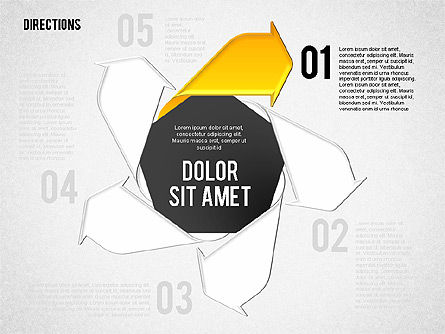Etapes de processus de style Pinwheel, Diapositive 5, 01768, Schémas de procédés — PoweredTemplate.com