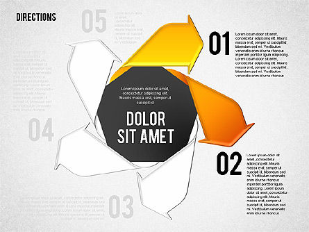 Etapes de processus de style Pinwheel, Diapositive 6, 01768, Schémas de procédés — PoweredTemplate.com