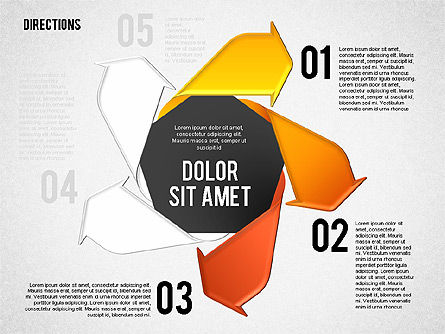 Pinwheel Style Process Stages, Slide 7, 01768, Process Diagrams — PoweredTemplate.com