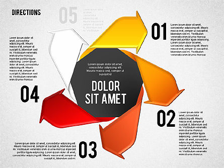 Etapes de processus de style Pinwheel, Diapositive 8, 01768, Schémas de procédés — PoweredTemplate.com
