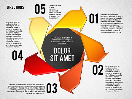 Pinwheel Style Process Stages, Slide 9, 01768, Process Diagrams — PoweredTemplate.com