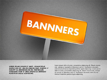 Banners met woorden, Dia 9, 01771, Businessmodellen — PoweredTemplate.com