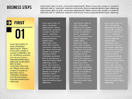 Zakelijke stappen agenda, PowerPoint-sjabloon, 01772, Businessmodellen — PoweredTemplate.com