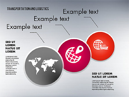 Proceso de transporte y logística con iconos, Plantilla de PowerPoint, 01773, Modelos de negocios — PoweredTemplate.com