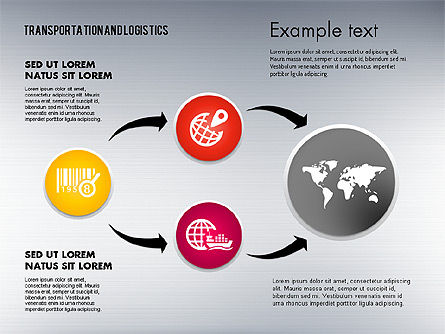 Proceso de transporte y logística con iconos, Diapositiva 12, 01773, Modelos de negocios — PoweredTemplate.com