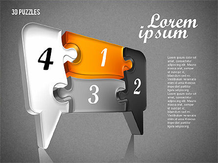 Puzzle Formen in 3d, Folie 12, 01774, Puzzle-Diagramme — PoweredTemplate.com