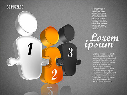 Formes de puzzle en 3d, Diapositive 13, 01774, Schémas puzzle — PoweredTemplate.com