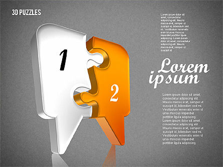 Formes de puzzle en 3d, Diapositive 15, 01774, Schémas puzzle — PoweredTemplate.com