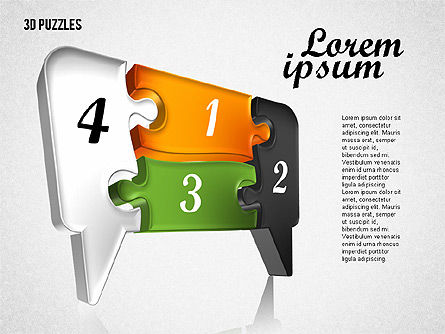 Formes de puzzle en 3d, Diapositive 4, 01774, Schémas puzzle — PoweredTemplate.com