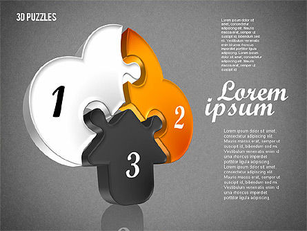 Formas del rompecabezas en 3D, Diapositiva 9, 01774, Diagramas de puzzle — PoweredTemplate.com