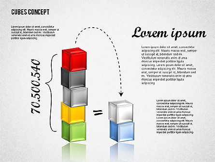 Diagrama del concepto de cubos, Diapositiva 3, 01775, Modelos de negocios — PoweredTemplate.com
