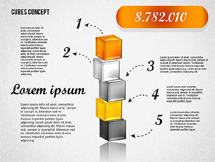 Cubes Concept Diagram, Slide 4, 01775, Business Models — PoweredTemplate.com