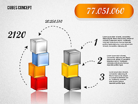 Cubes Concept Diagram, Slide 7, 01775, Business Models — PoweredTemplate.com