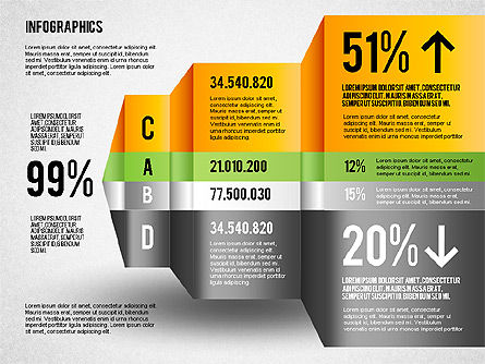 Infographics caixa de ferramentas gráfico, Modelo do PowerPoint, 01778, Modelos de Negócio — PoweredTemplate.com
