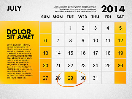 Calendario 2014 para PowerPoint, Diapositiva 8, 01779, Timelines & Calendars — PoweredTemplate.com