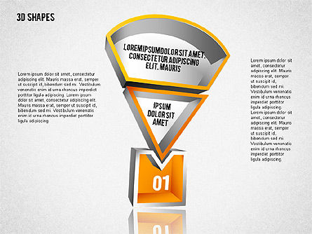 Sharp 3D formas, Plantilla de PowerPoint, 01780, Formas — PoweredTemplate.com