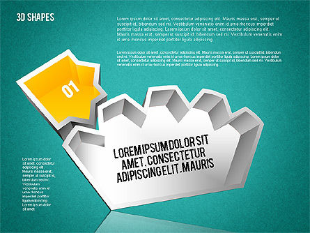 Sharp 3d shapes, Diapositive 11, 01780, Formes — PoweredTemplate.com