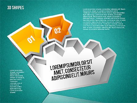 Sharp 3d shapes, Diapositive 12, 01780, Formes — PoweredTemplate.com