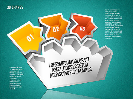 Sharp 3d shapes, Diapositive 13, 01780, Formes — PoweredTemplate.com