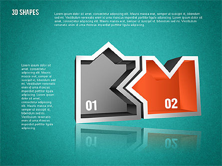 Sharp 3d shapes, Diapositive 15, 01780, Formes — PoweredTemplate.com