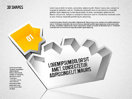 Sharp 3d shapes, Diapositive 3, 01780, Formes — PoweredTemplate.com