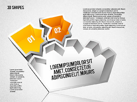 Sharp 3d shapes, Diapositive 4, 01780, Formes — PoweredTemplate.com