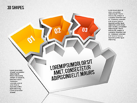 Sharp 3d shapes, Diapositive 5, 01780, Formes — PoweredTemplate.com