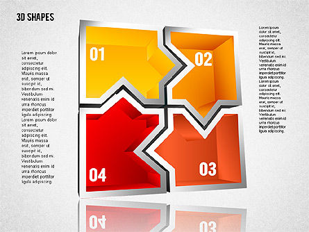 Sharp 3d vormen, Dia 8, 01780, Figuren — PoweredTemplate.com