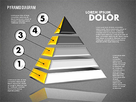 Diagramme pyramidal en couches 3D, Diapositive 13, 01788, Modèles commerciaux — PoweredTemplate.com