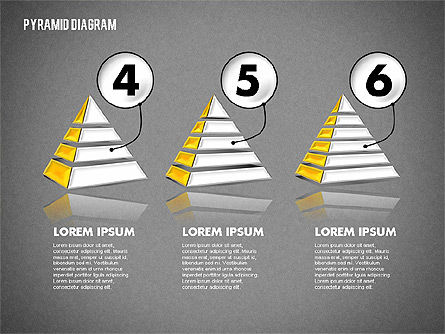 Diagramme pyramidal en couches 3D, Diapositive 16, 01788, Modèles commerciaux — PoweredTemplate.com